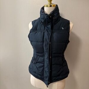 Y2K Abercrombie & Fitch Blue Puffer Vest Size Women's XL